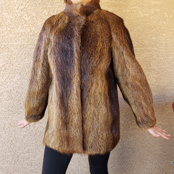 VINTAGE Fox Fur Coat Lined size 42/L - Picture 2 of 10